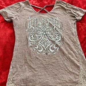 Affliction rhinestone blouse